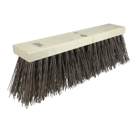Weiler 24" Street Broom, 5-1/4" Trim Length, Brown Polypropylene Fill 42174